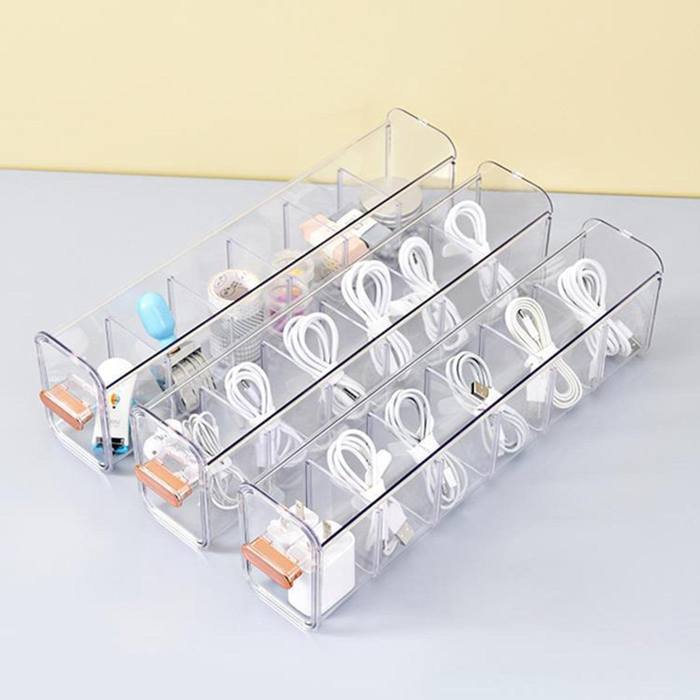 Underwear Organizer 6-Grid Transparent Wall Mounted Storage Box