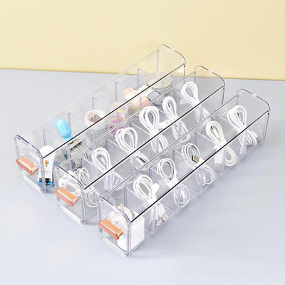 Underwear Organizer 6-Grid Transparent Wall Mounted Storage Box