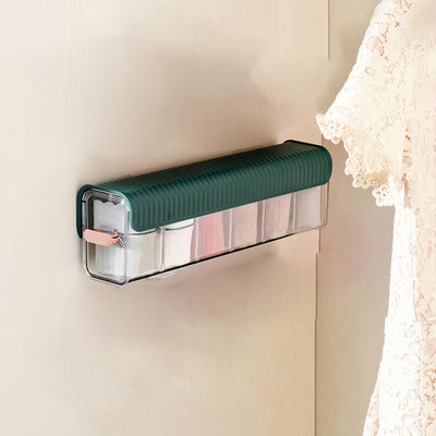 Underwear Organizer 6-Grid Transparent Wall Mounted Storage Box