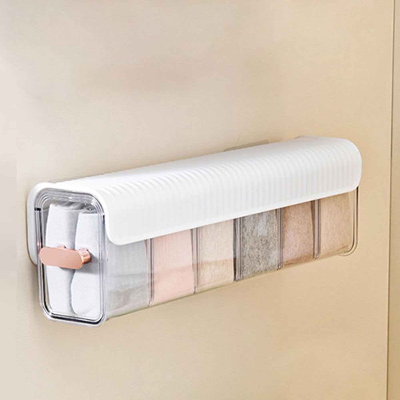 Underwear Organizer 6-Grid Transparent Wall Mounted Storage Box