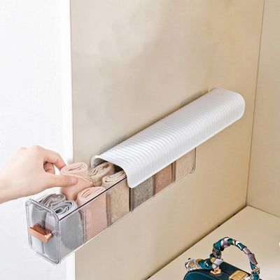 Underwear Organizer 6-Grid Transparent Wall Mounted Storage Box