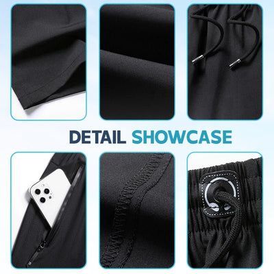Quick Dry Shorts With Zipper Pockets Ice Silk Stretch Unisex