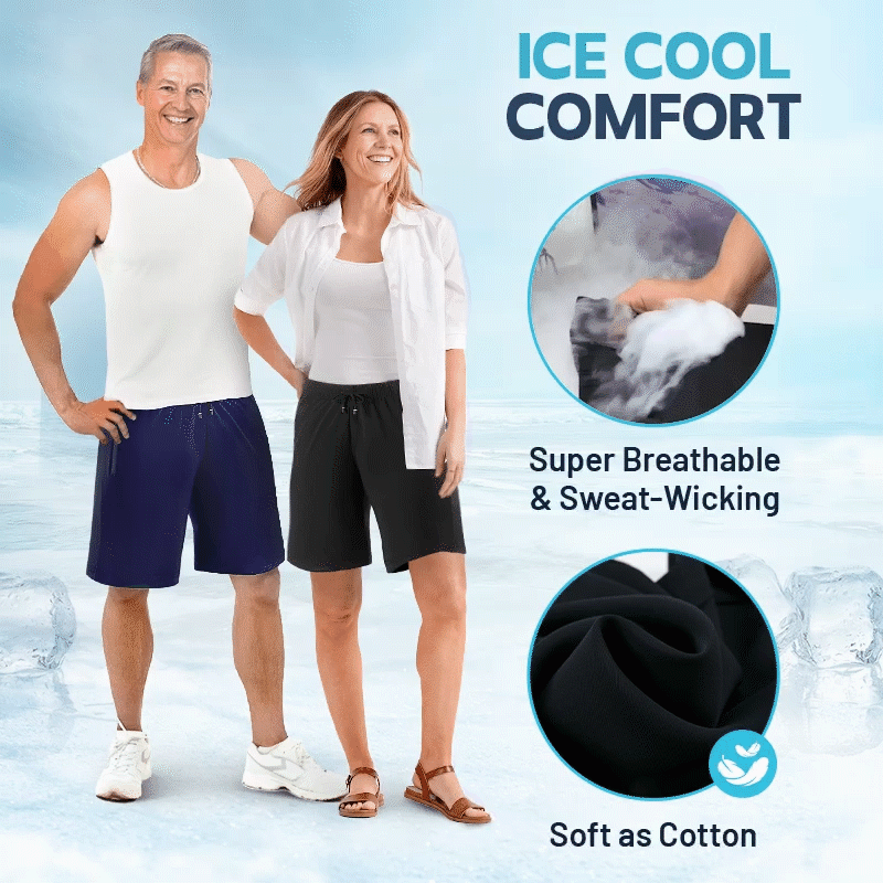 Quick Dry Shorts With Zipper Pockets Ice Silk Stretch Unisex