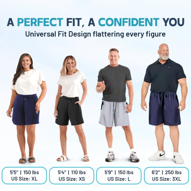 Quick Dry Shorts With Zipper Pockets Ice Silk Stretch Unisex