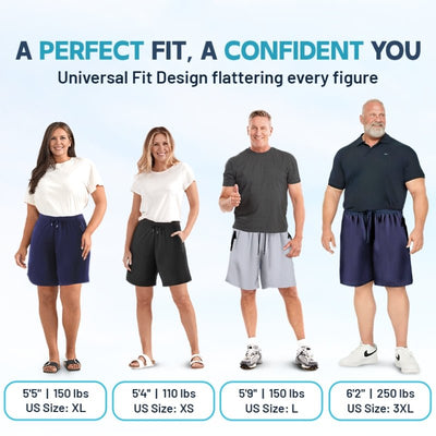 Quick Dry Shorts With Zipper Pockets Ice Silk Stretch Unisex