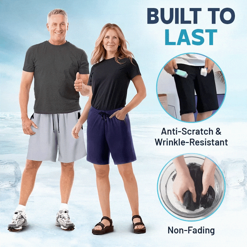 Quick Dry Shorts With Zipper Pockets Ice Silk Stretch Unisex