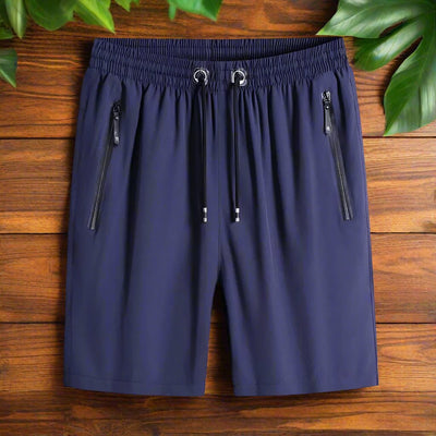Quick Dry Shorts With Zipper Pockets Ice Silk Stretch Unisex