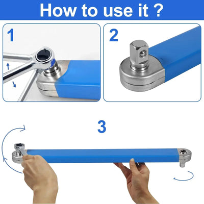 Universal Extension Wrench 15.4 Inch High Carbon Steel Socket Ratchet Tool