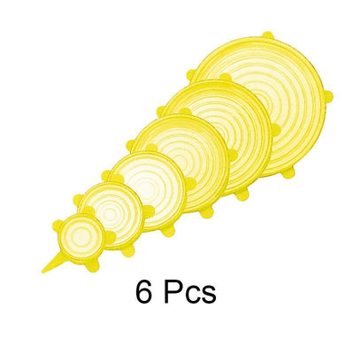 Silicone Stretch Lids Set Of 6 Flexible Food Container Covers