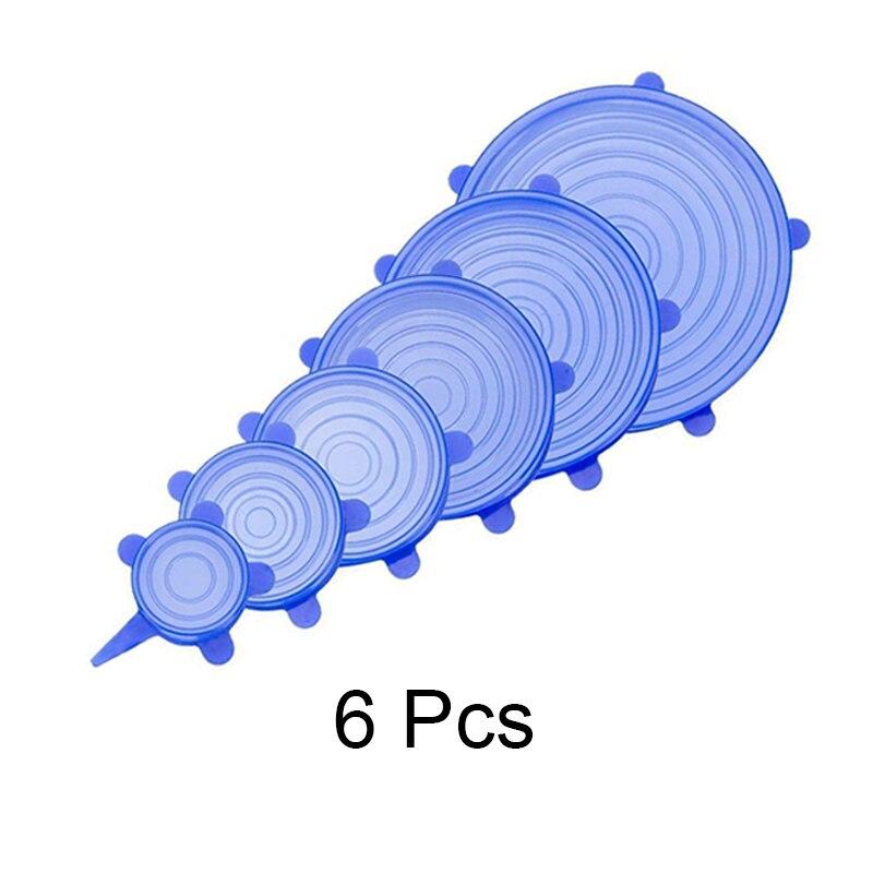 Silicone Stretch Lids Set Of 6 Flexible Food Container Covers