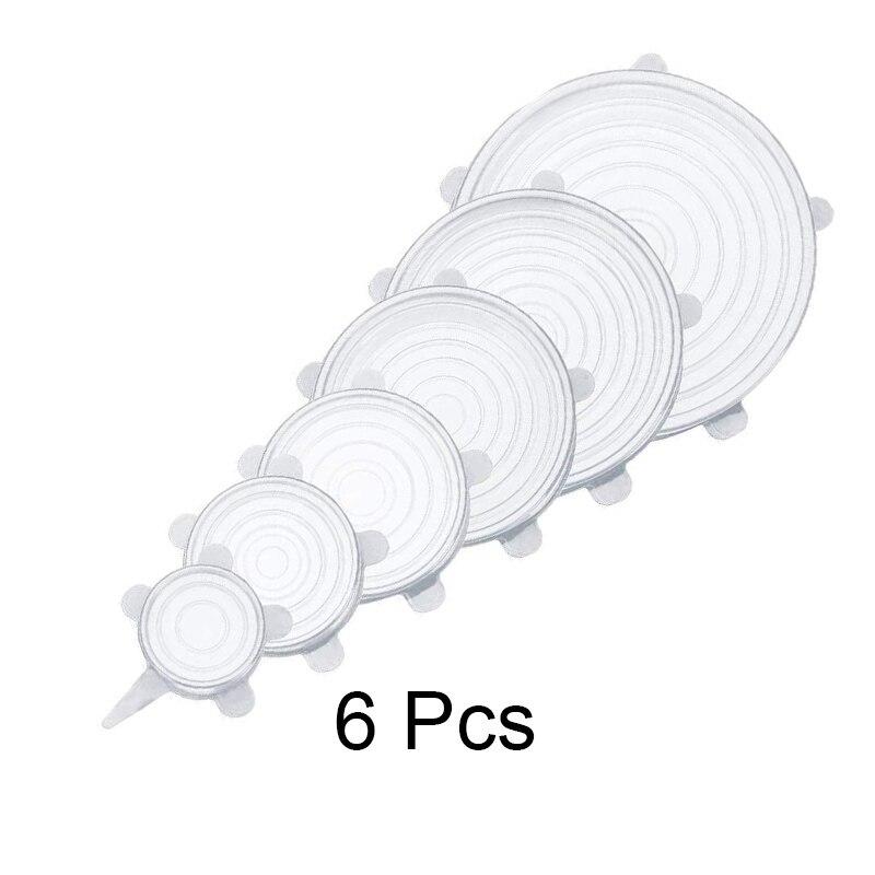 Silicone Stretch Lids Set Of 6 Flexible Food Container Covers