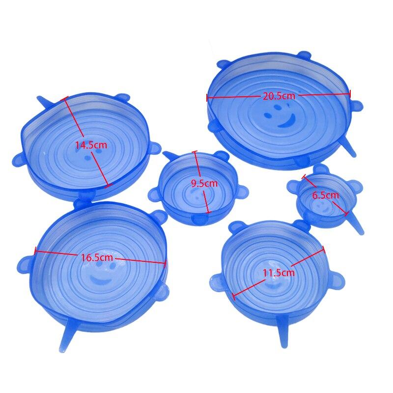 Silicone Stretch Lids Set Of 6 Flexible Food Container Covers