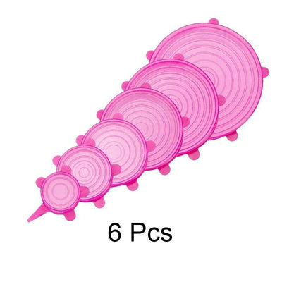 Silicone Stretch Lids Set Of 6 Flexible Food Container Covers