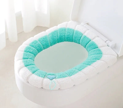 Universal Thick Toilet Seat Cover Soft Warm Washable Coral Fleece Mat