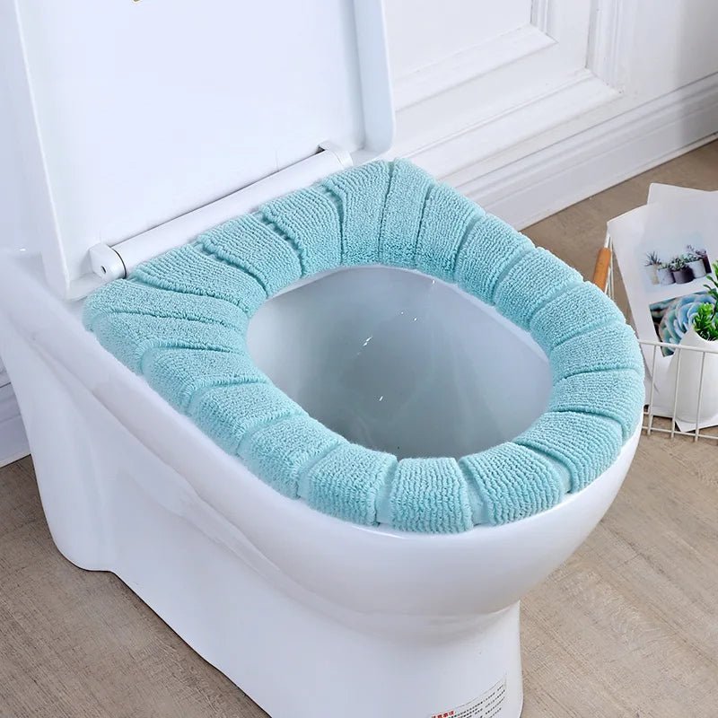 Universal Thick Toilet Seat Cover Soft Warm Washable Coral Fleece Mat