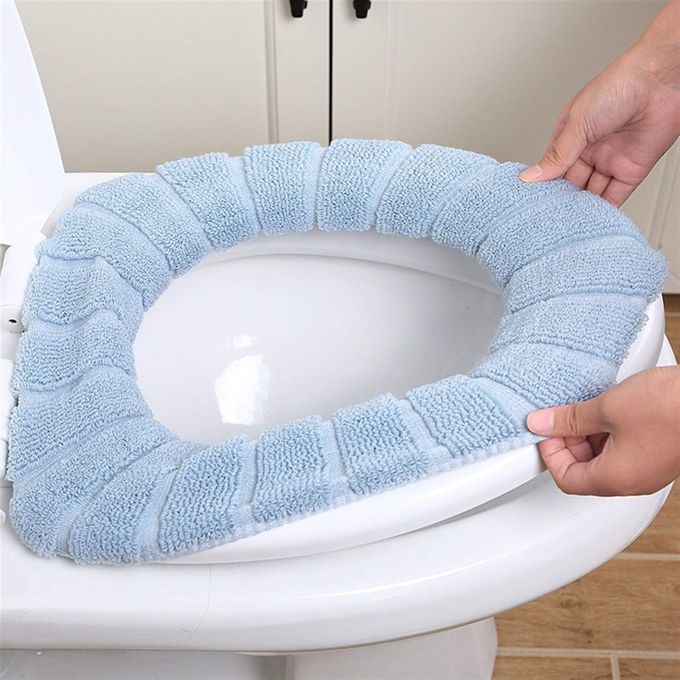 Universal Thick Toilet Seat Cover Soft Warm Washable Coral Fleece Mat