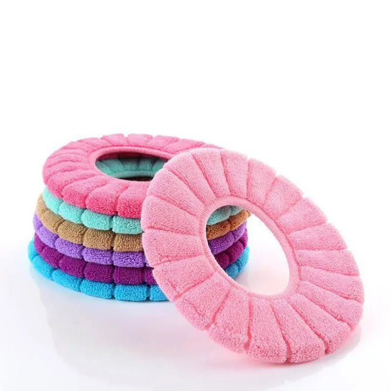 Universal Thick Toilet Seat Cover Soft Warm Washable Coral Fleece Mat