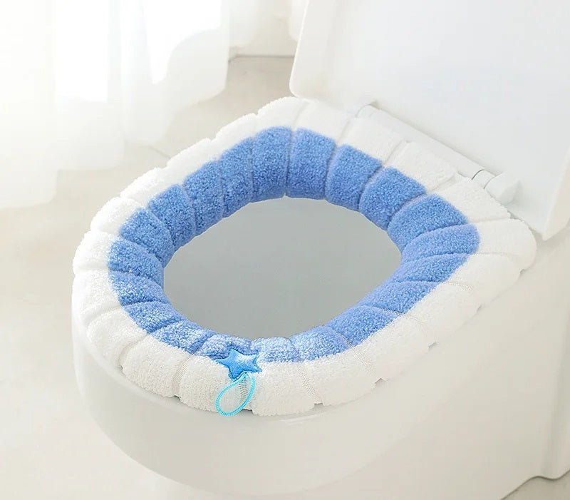 Universal Thick Toilet Seat Cover Soft Warm Washable Coral Fleece Mat