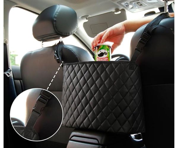 Leather Car Seat Organizer Large Capacity Storage Pocket Bag