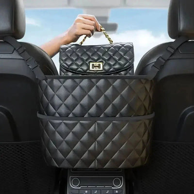 Leather Car Seat Organizer Large Capacity Storage Pocket Bag