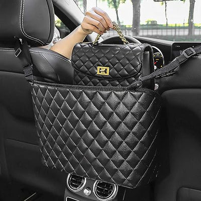 Leather Car Seat Organizer Large Capacity Storage Pocket Bag