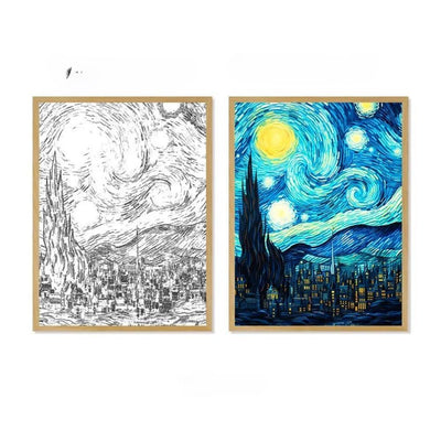 Van Gogh LED Lamp Wireless Charging Anime Mood Light For Home Decor