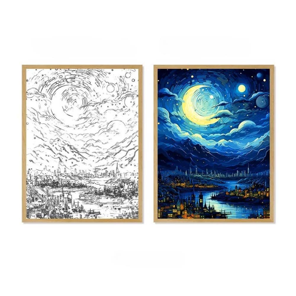 Van Gogh LED Lamp Wireless Charging Anime Mood Light For Home Decor