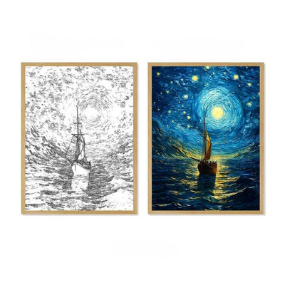 Van Gogh LED Lamp Wireless Charging Anime Mood Light For Home Decor
