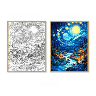 Van Gogh LED Lamp Wireless Charging Anime Mood Light For Home Decor
