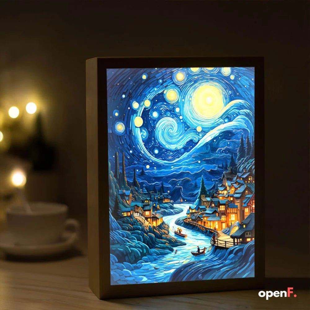 Van Gogh LED Lamp Wireless Charging Anime Mood Light For Home Decor