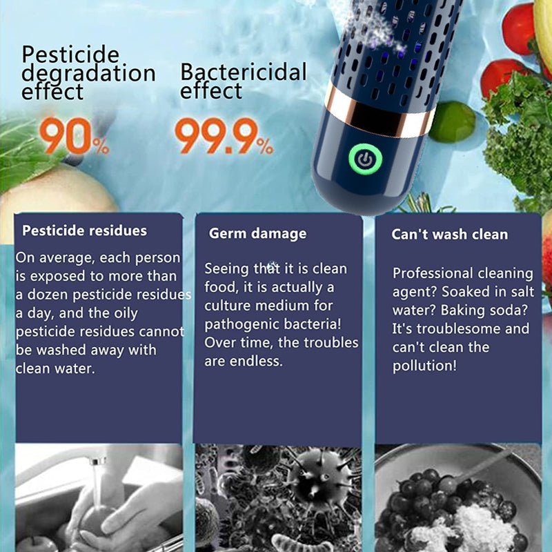 Vegetable Disinfection Machine Wireless Capsule Shape Portable Cleaner