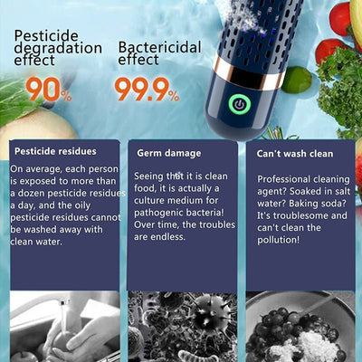 Vegetable Disinfection Machine Wireless Capsule Shape Portable Cleaner