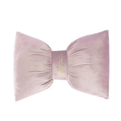 Velvet Throw Pillow Soft Bow Knot Cushion For Neck And Back Support