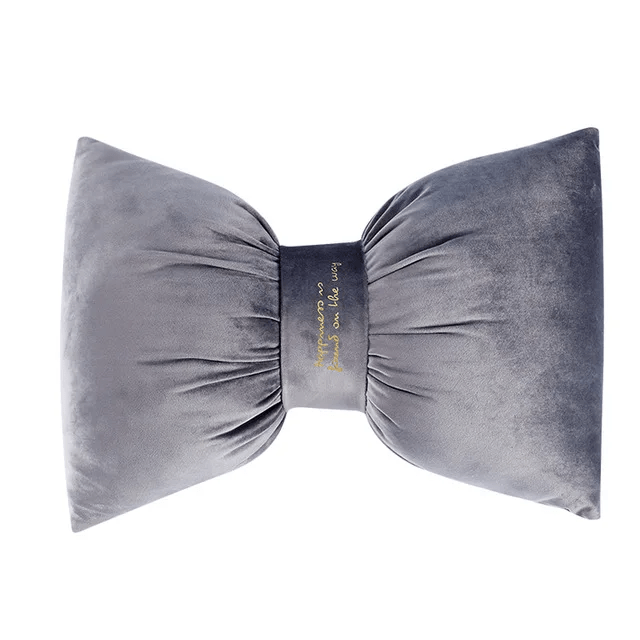 Velvet Throw Pillow Soft Bow Knot Cushion For Neck And Back Support
