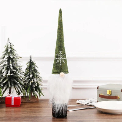 Velvet Christmas Wine Bottle Cover Set For Festive Holiday Décor