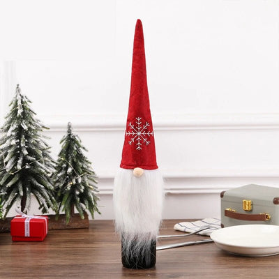 Velvet Christmas Wine Bottle Cover Set For Festive Holiday Décor