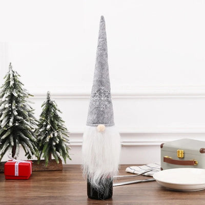 Velvet Christmas Wine Bottle Cover Set For Festive Holiday Décor