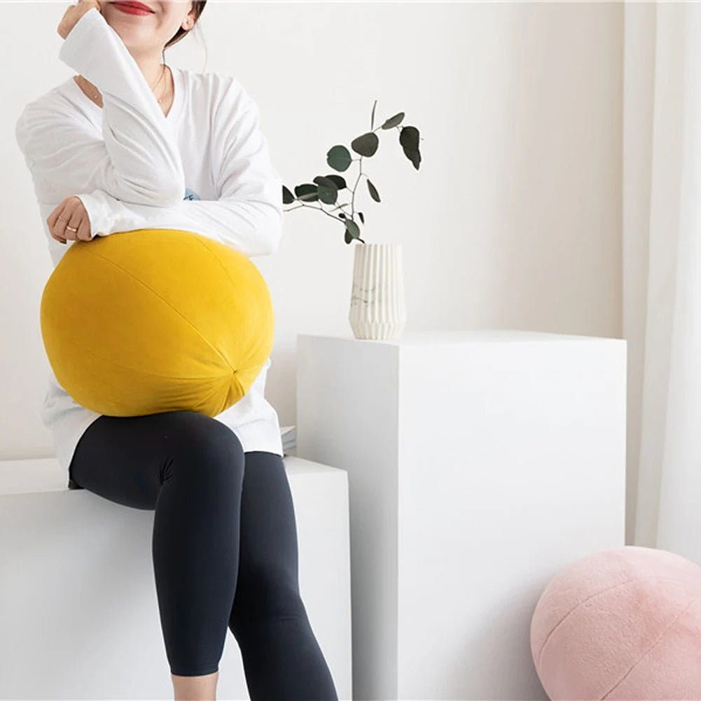 Velvet Plush Ball Pillow Soft Cozy Decorative Floor Pillow For Sofa
