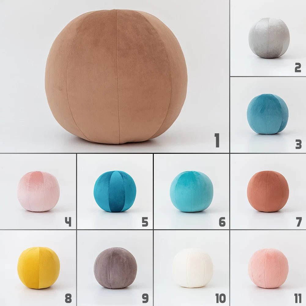 Velvet Plush Ball Pillow Soft Cozy Decorative Floor Pillow For Sofa