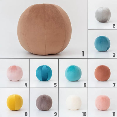 Velvet Plush Ball Pillow Soft Cozy Decorative Floor Pillow For Sofa