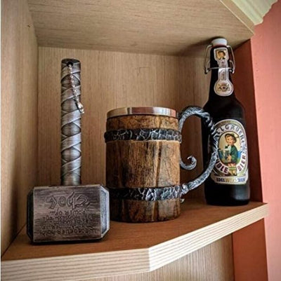 Viking Tavern Mug Rustic Ceramic Drinking Cup For Home Use
