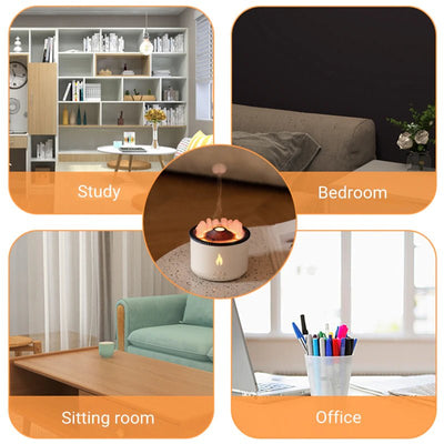 Volcano Aroma Diffuser Humidifier With Flame Effect For Bedroom Spa