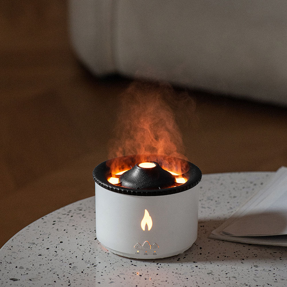 Volcano Aroma Diffuser Humidifier With Flame Effect For Bedroom Spa