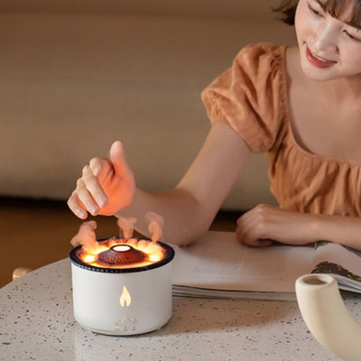 Volcano Aroma Diffuser Humidifier With Flame Effect For Bedroom Spa