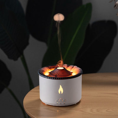 Volcano Aroma Diffuser Humidifier With Flame Effect For Bedroom Spa