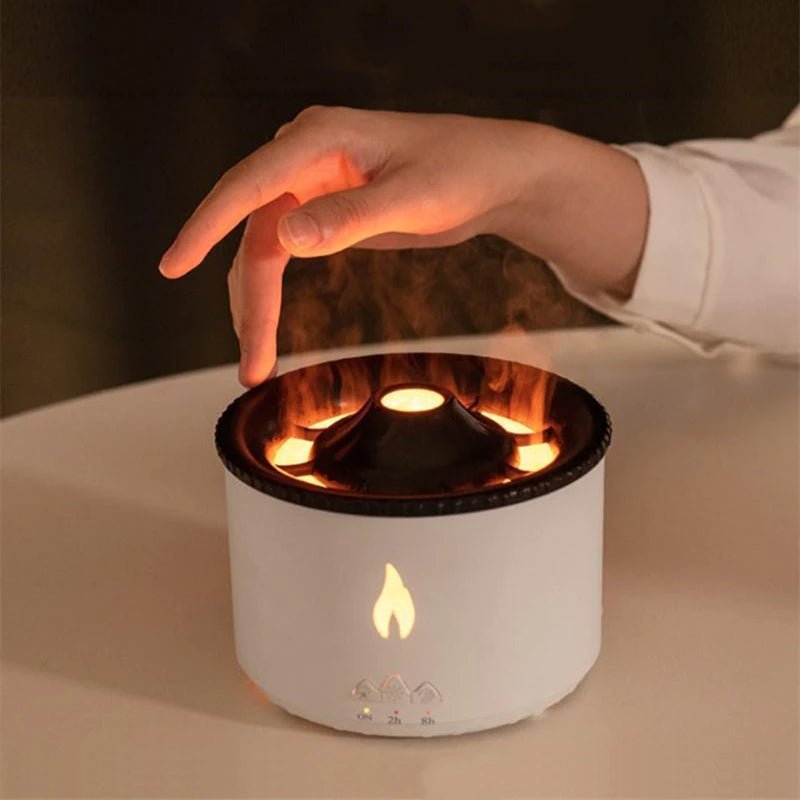 Volcano Aroma Diffuser Humidifier With Flame Effect For Bedroom Spa