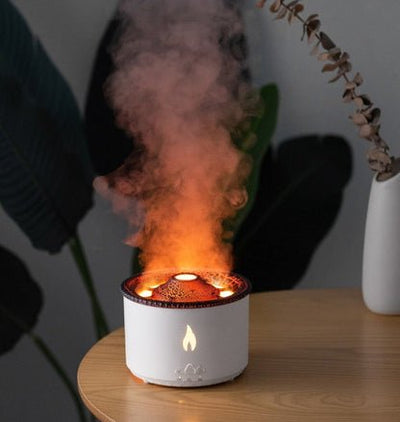 Volcano Aroma Diffuser Humidifier With Flame Effect For Bedroom Spa