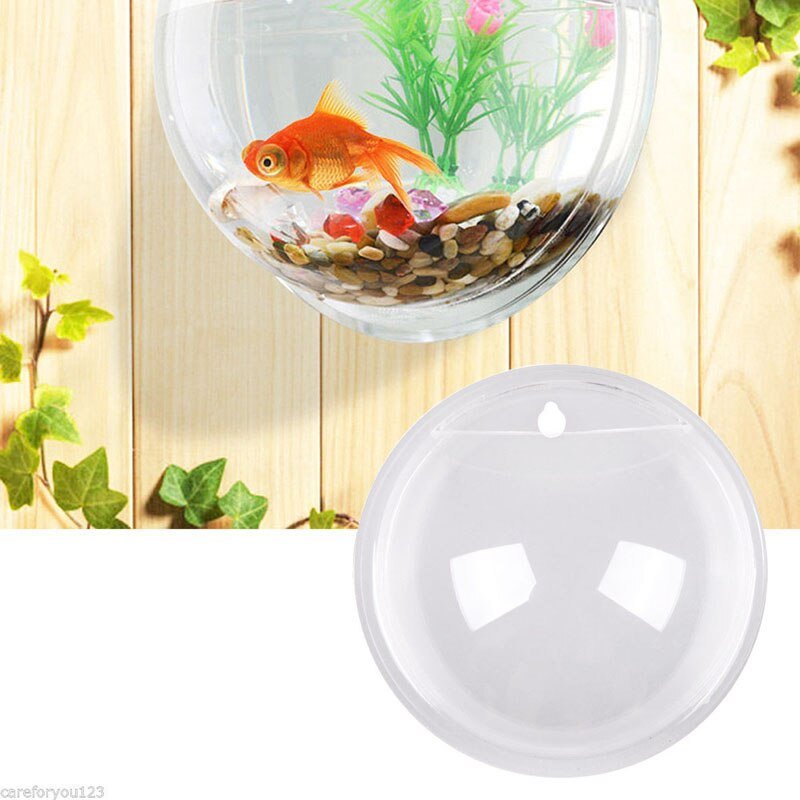 Wall Mounted Aquarium 3D Acrylic Fish Bowl Plant Pot Holder