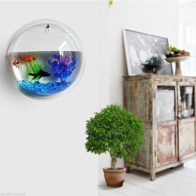Wall Mounted Aquarium 3D Acrylic Fish Bowl Plant Pot Holder
