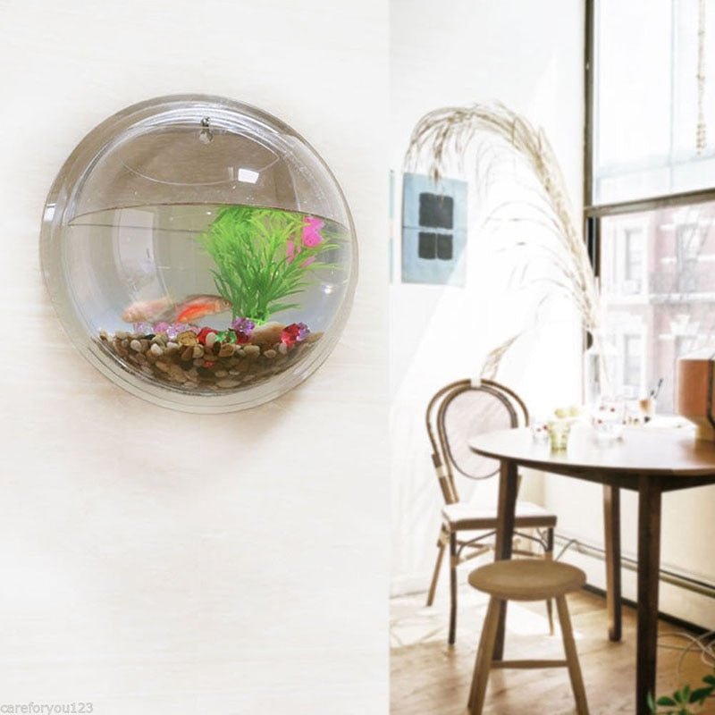 Wall Mounted Aquarium 3D Acrylic Fish Bowl Plant Pot Holder